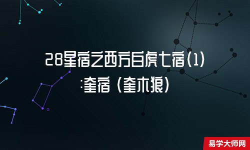 28星宿之西方白虎七宿(1):奎宿 (奎木狼)