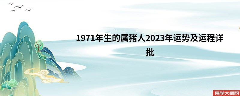 1971年生的属猪人2023年运势及运程详批