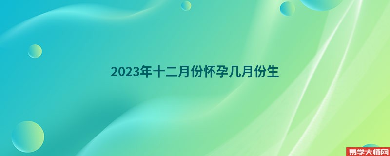 2023年十二月份怀孕几月份生