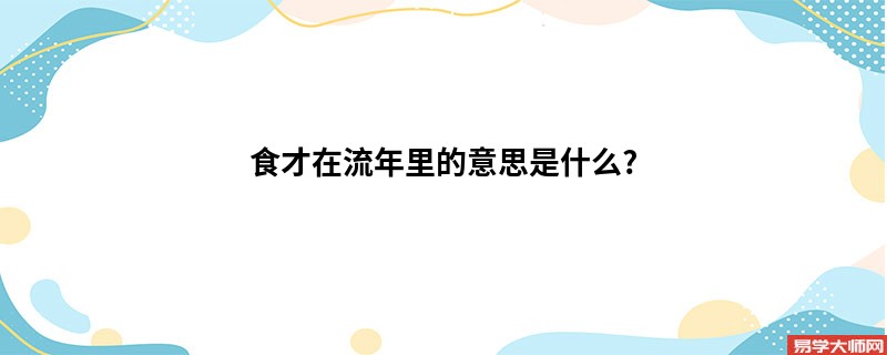 食才在流年里的意思是什么?