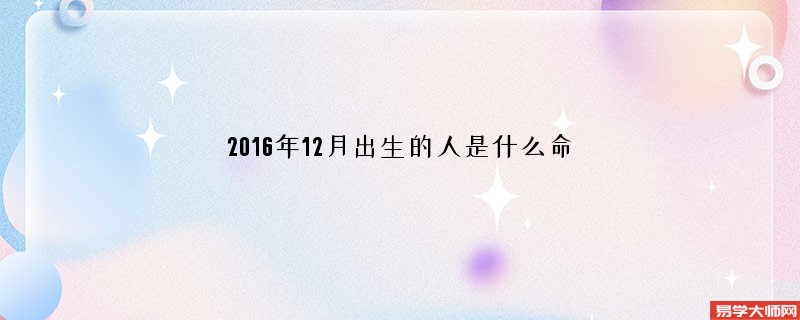 2016年12月出生的人是什么命