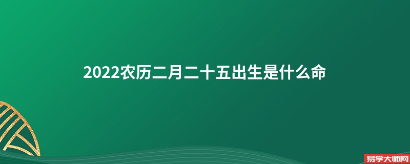 2022农历二月二十五出生是什么命